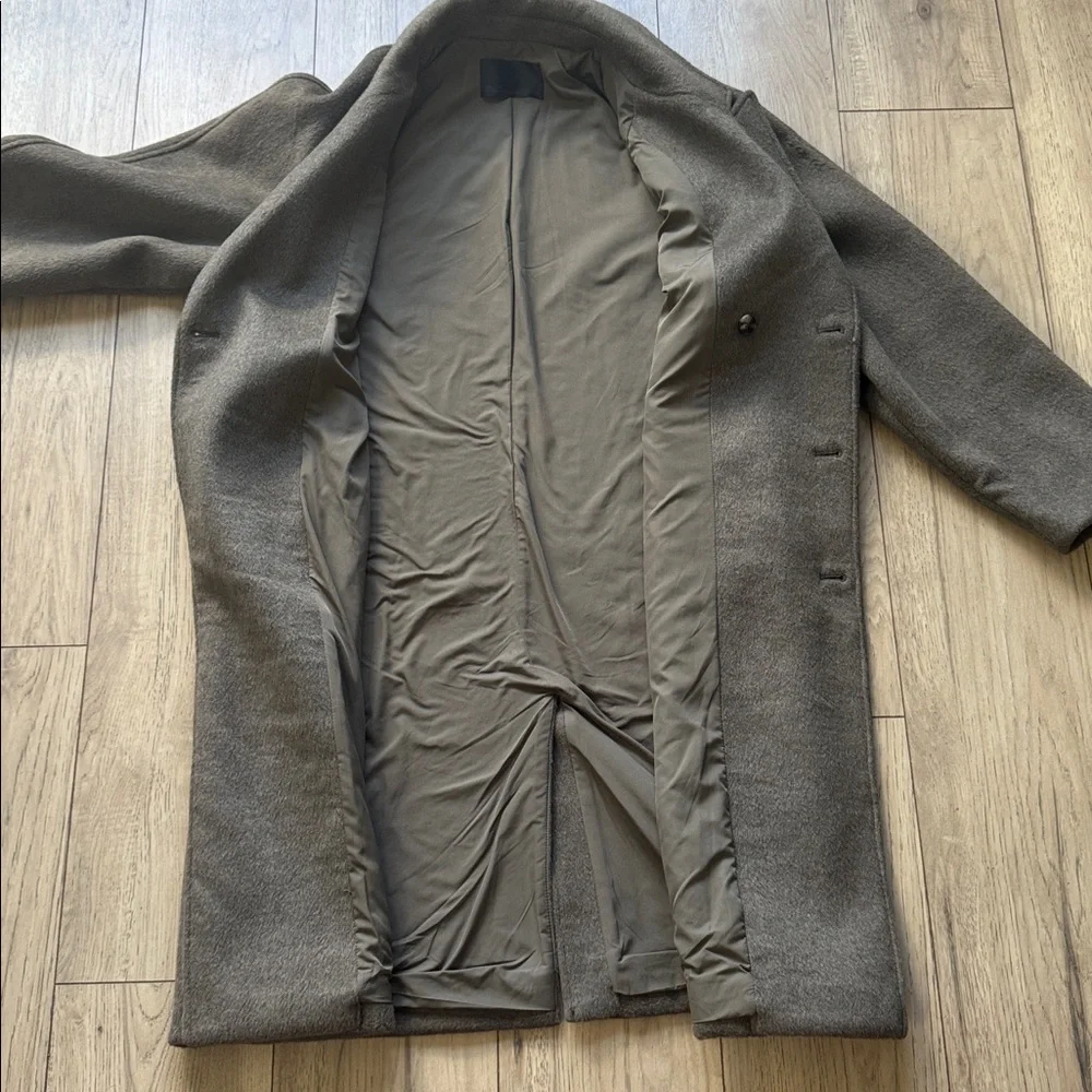 OAK + FORT Men’s Double-Breasted Wool-Blend Overcoat Jacket Men’s Large